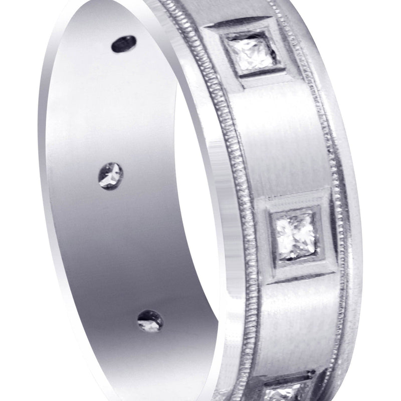 Diamond Mens Wedding Band | 0.4 Carats | Satin Finish (Cesar)