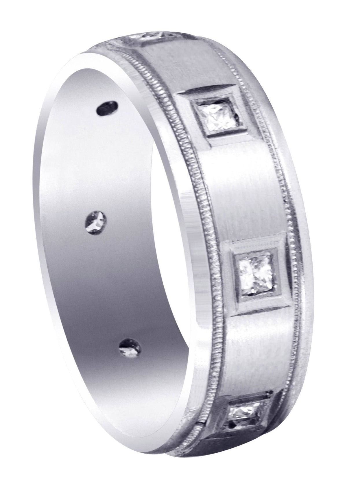 Diamond Mens Wedding Band | 0.4 Carats | Satin Finish (Cesar)