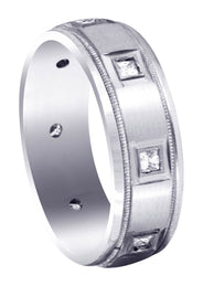 Diamond Mens Wedding Band | 0.4 Carats | Satin Finish (Cesar)