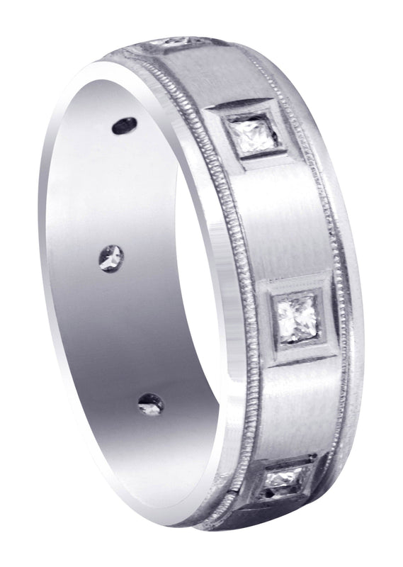 Diamond Mens Wedding Band | 0.4 Carats | Satin Finish (Cesar)