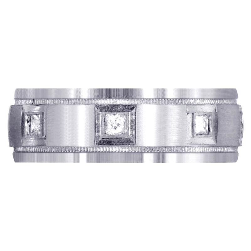 Diamond Mens Wedding Band | 0.4 Carats | Satin Finish (Cesar)
