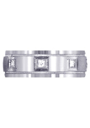 Diamond Mens Wedding Band | 0.4 Carats | Satin Finish (Cesar)