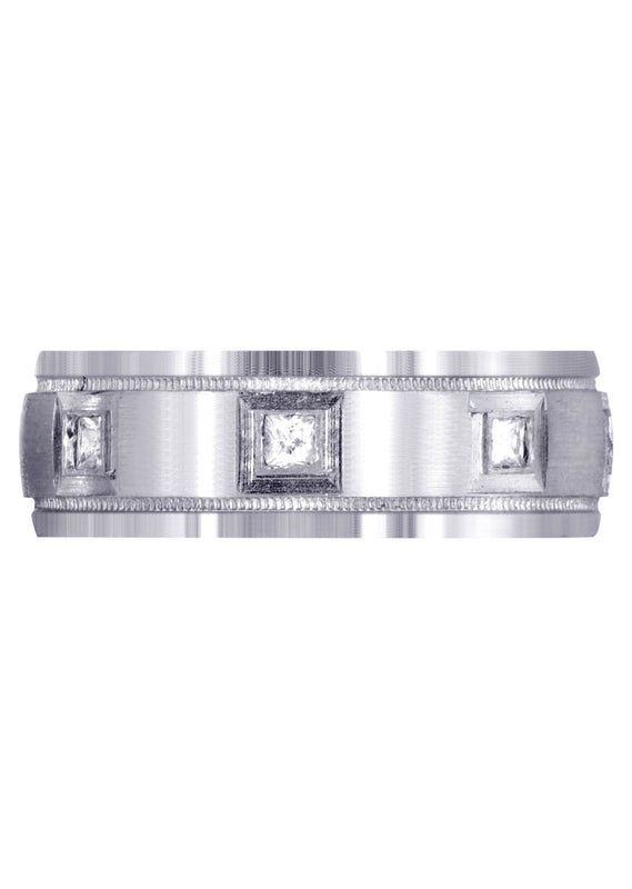 Diamond Mens Wedding Band | 0.4 Carats | Satin Finish (Cesar)