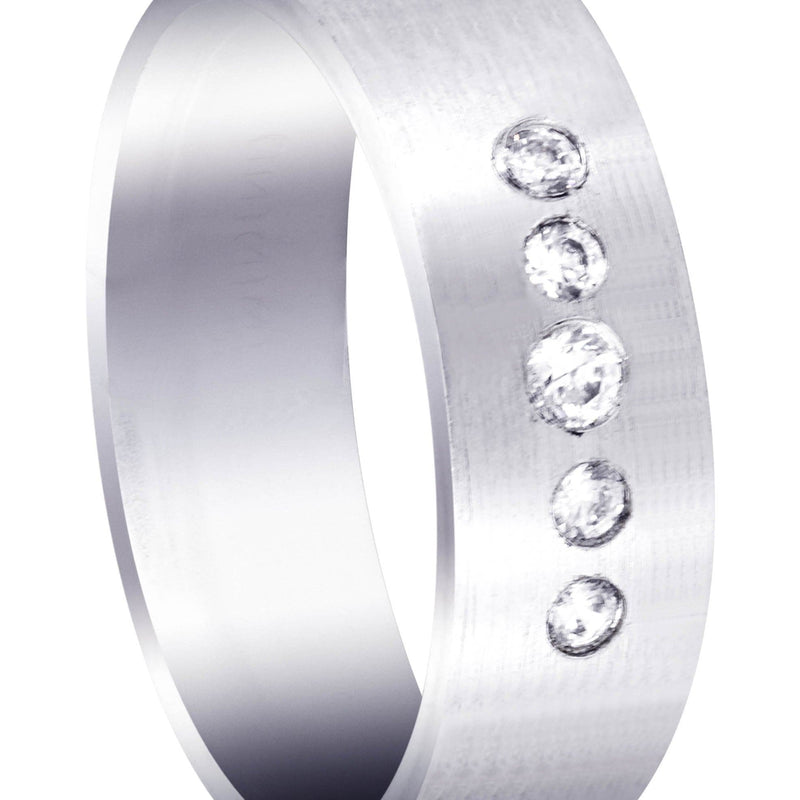 Diamond Mens Engagement Ring | 0.07 Carats | Satin Finish (Andre)
