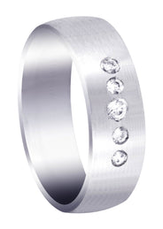 Diamond Mens Engagement Ring | 0.07 Carats | Satin Finish (Andre)