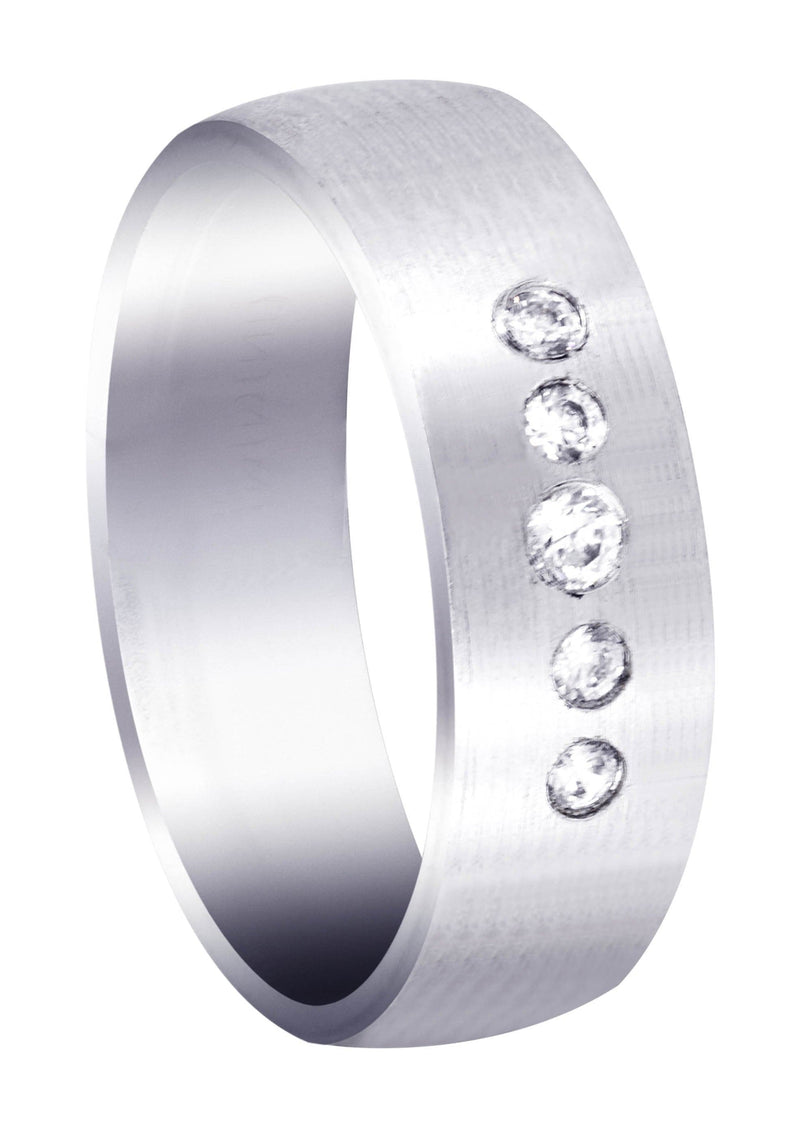 Diamond Mens Engagement Ring | 0.07 Carats | Satin Finish (Andre)