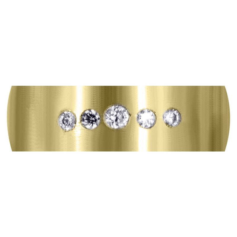 Yellow Gold Diamond Mens Engagement Ring | 0.07 Carats | Satin Finish (Andre)