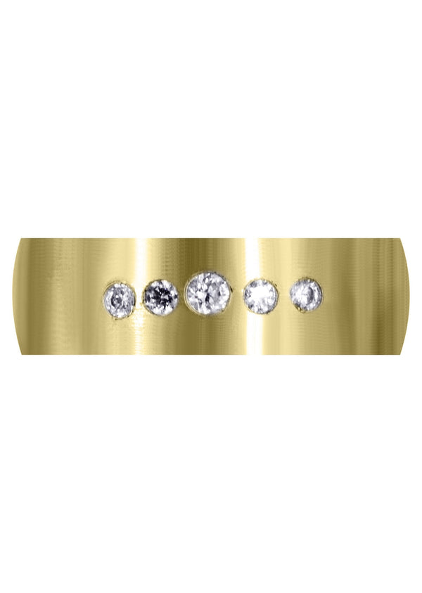 Yellow Gold Diamond Mens Engagement Ring | 0.07 Carats | Satin Finish (Andre)