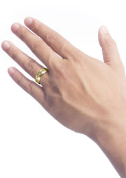 Yellow Gold Diamond Mens Engagement Ring | 0.07 Carats | Satin Finish (Andre)