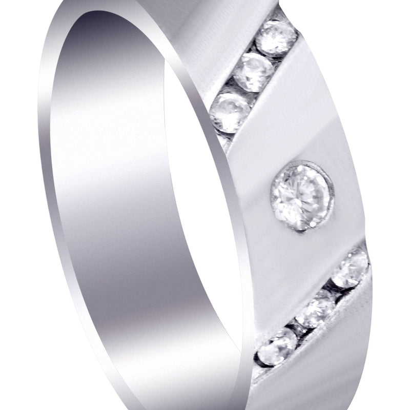 Diamond Mens Wedding Band | 0.28 Carats | Satin Finish (Seth)