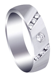 Diamond Mens Wedding Band | 0.28 Carats | Satin Finish (Seth)
