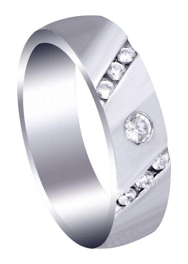Diamond Mens Wedding Band | 0.28 Carats | Satin Finish (Seth)