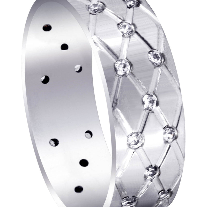 Diamond Mens Wedding Band | 0.45 Carats | Satin Finish (Reid)