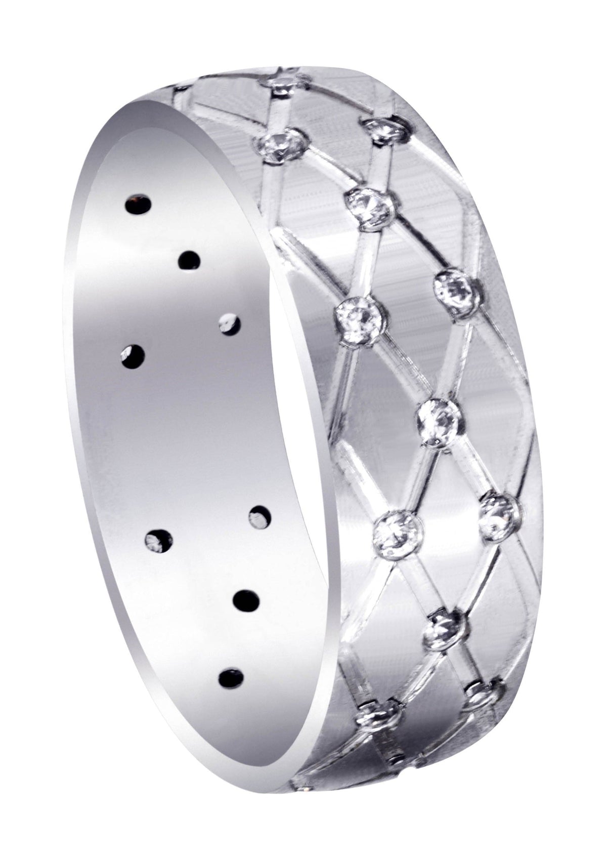 Diamond Mens Wedding Band | 0.45 Carats | Satin Finish (Reid)