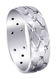 Diamond Mens Wedding Band | 0.45 Carats | Satin Finish (Reid)