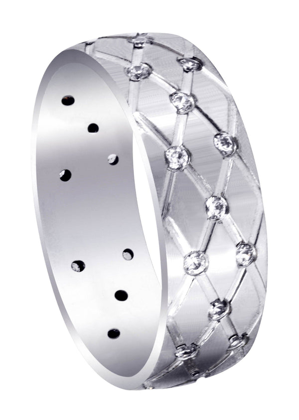 Diamond Mens Wedding Band | 0.45 Carats | Satin Finish (Reid)