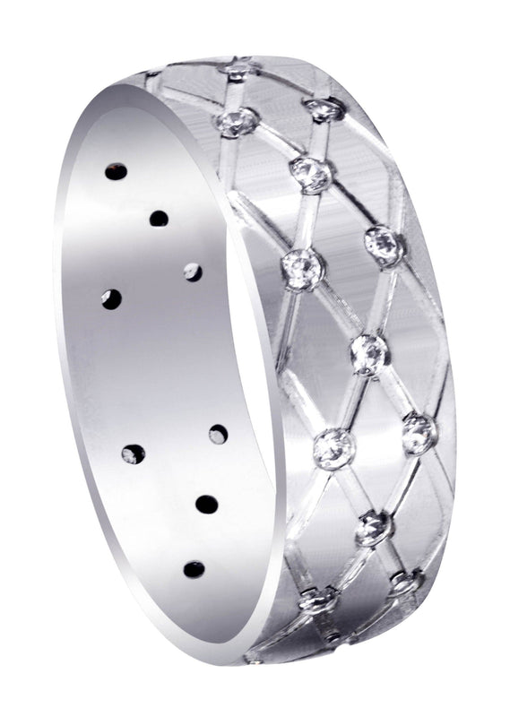 Diamond Mens Wedding Band | 0.45 Carats | Satin Finish (Reid)