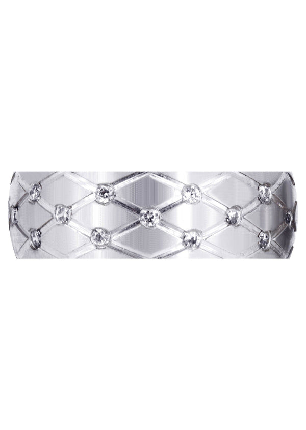 Diamond Mens Wedding Band | 0.45 Carats | Satin Finish (Reid)
