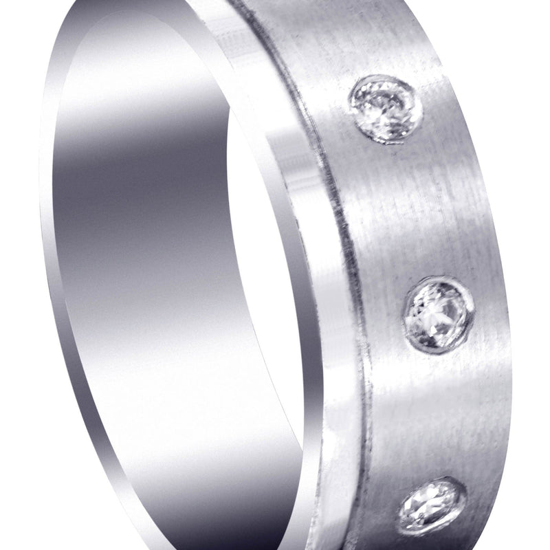 Diamond Mens Wedding Band | 0.5 Carats | Satin Finish (Martin)