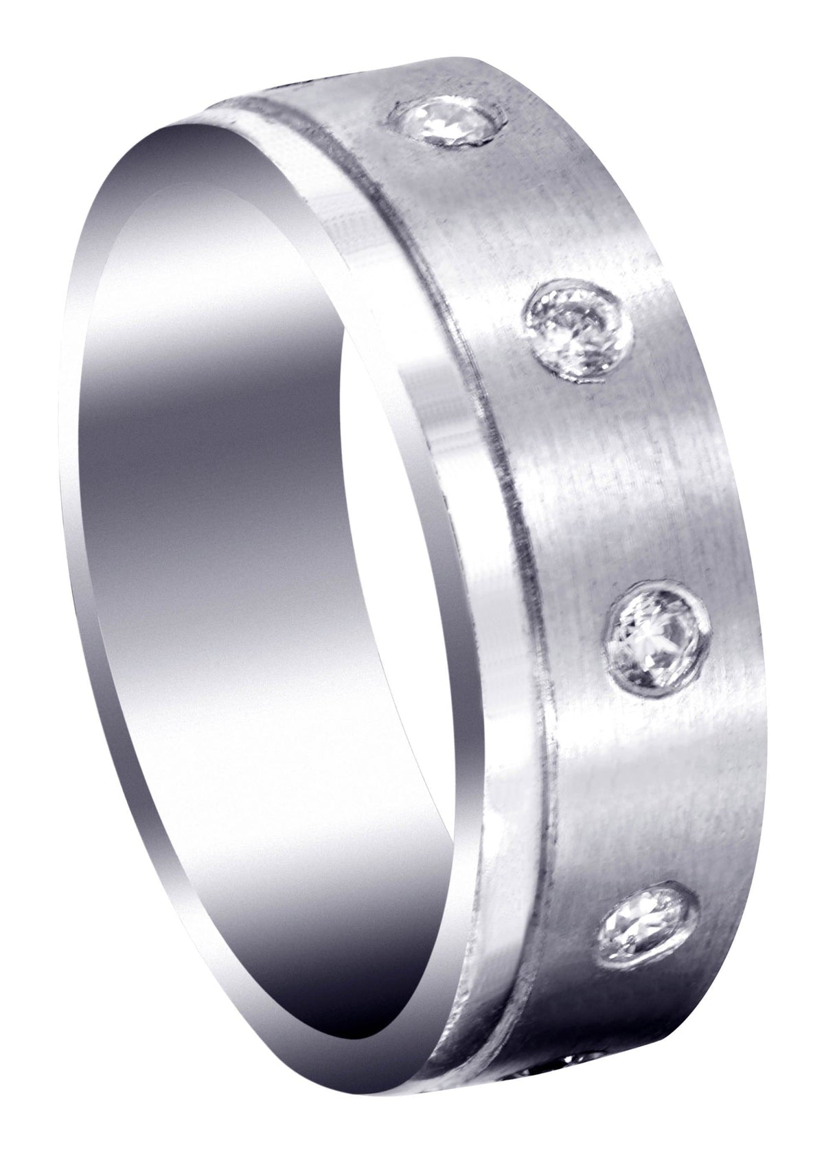 Diamond Mens Wedding Band | 0.5 Carats | Satin Finish (Martin)