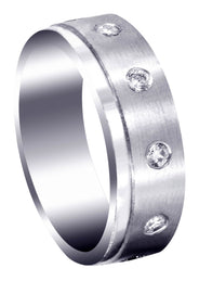 Diamond Mens Wedding Band | 0.5 Carats | Satin Finish (Martin)
