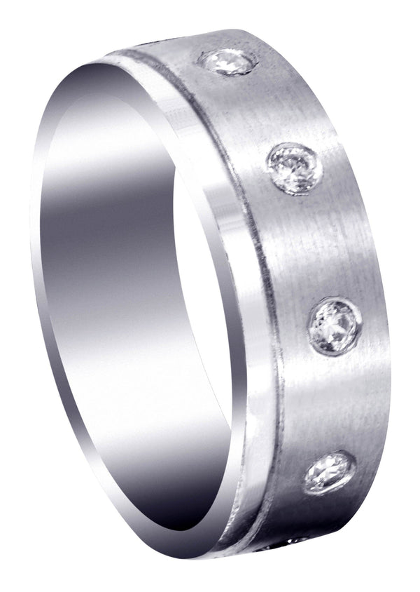 Diamond Mens Wedding Band | 0.5 Carats | Satin Finish (Martin)