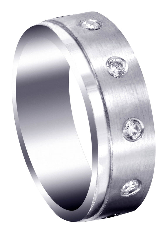 Diamond Mens Wedding Band | 0.5 Carats | Satin Finish (Martin)