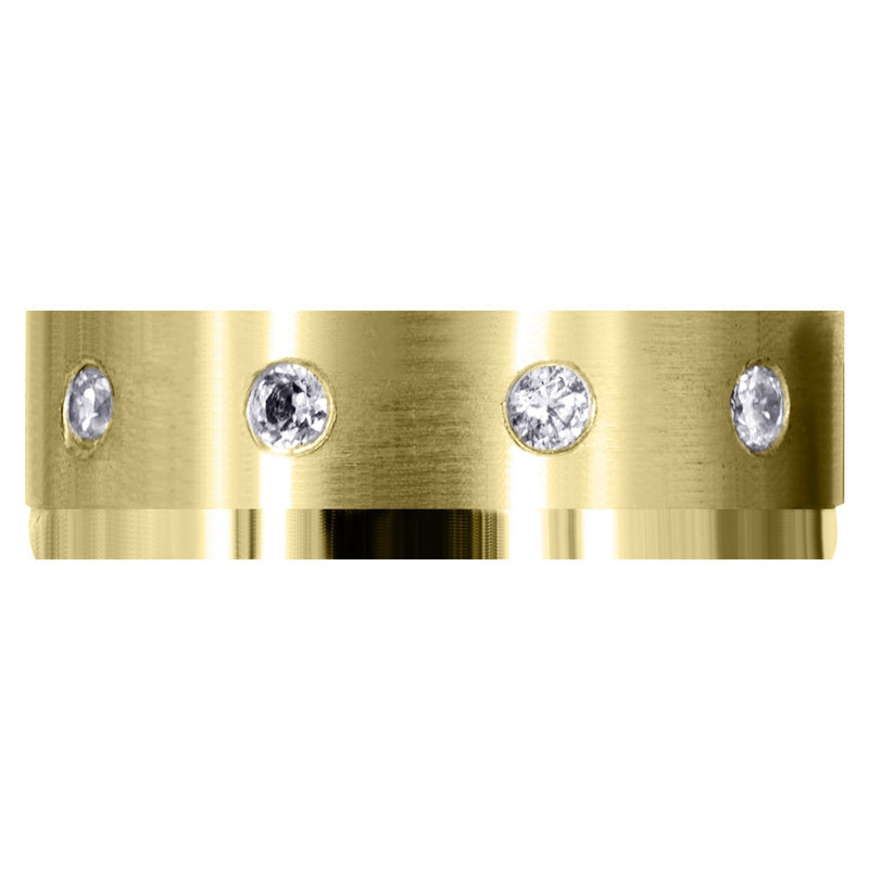 Yellow Gold Diamond Mens Wedding Band | 0.5 Carats | Satin Finish (Martin)