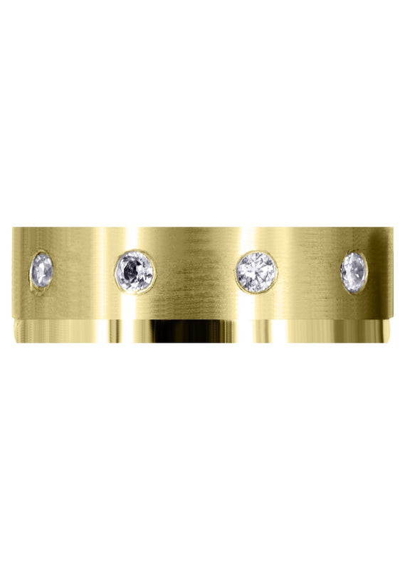 Yellow Gold Diamond Mens Wedding Band | 0.5 Carats | Satin Finish (Martin)