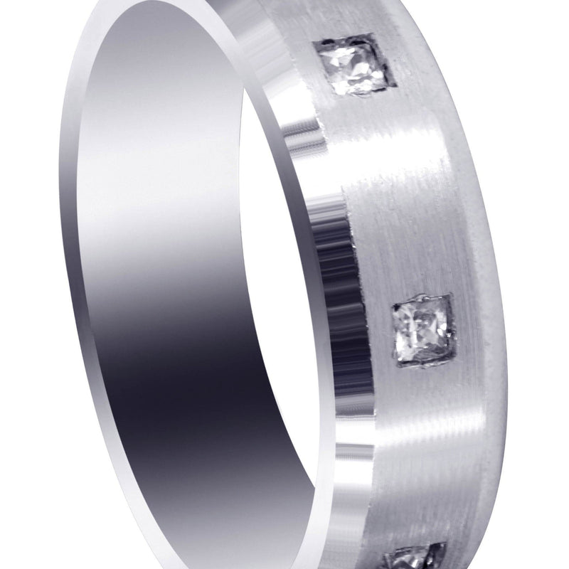 Diamond Mens Wedding Band | 0.15 Carats | Satin Finish (Ricardo)