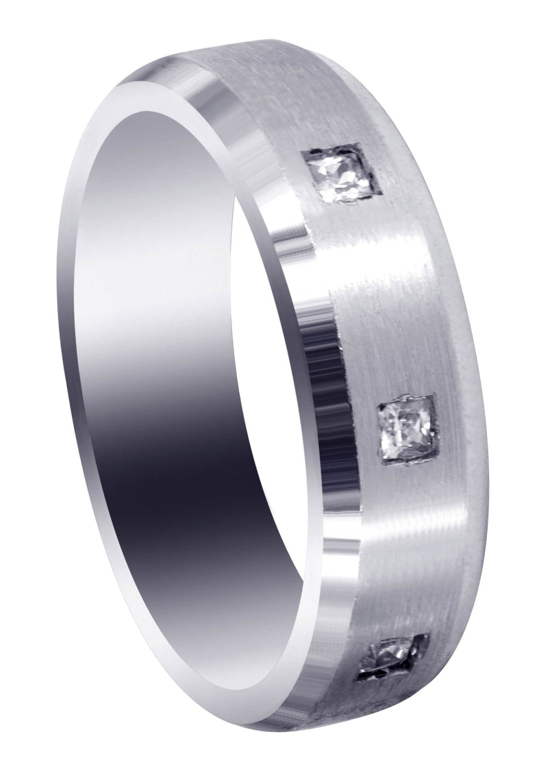 Diamond Mens Wedding Band | 0.15 Carats | Satin Finish (Ricardo)