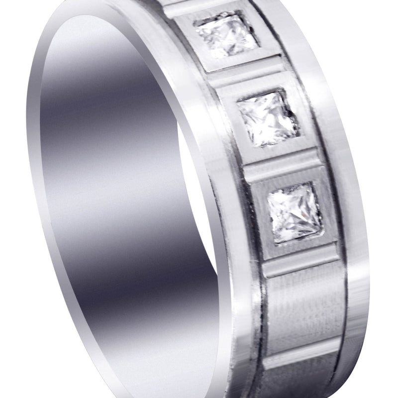 Diamond Mens Engagement Ring | 0.6 Carats | Satin Finish (Emanuel)