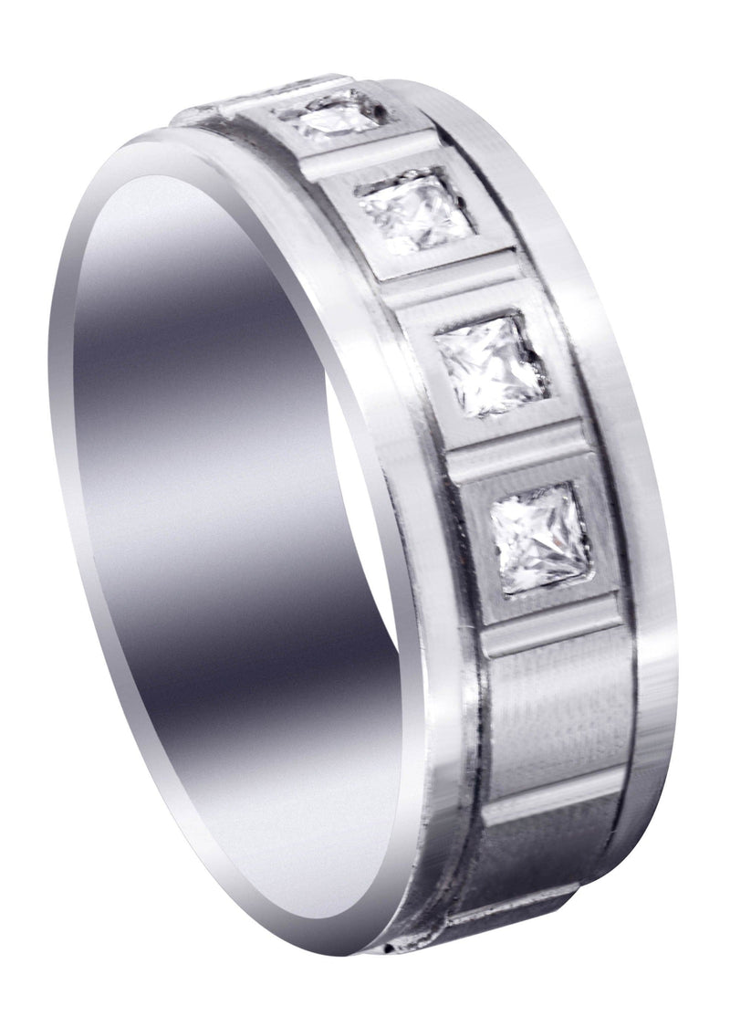 Diamond Mens Engagement Ring | 0.6 Carats | Satin Finish (Emanuel)