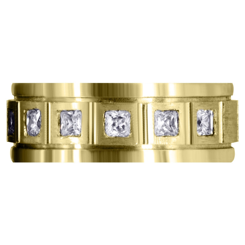 Yellow Gold Diamond Mens Engagement Ring | 0.6 Carats | Satin Finish (Emanuel)