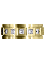 Yellow Gold Diamond Mens Engagement Ring | 0.6 Carats | Satin Finish (Emanuel)