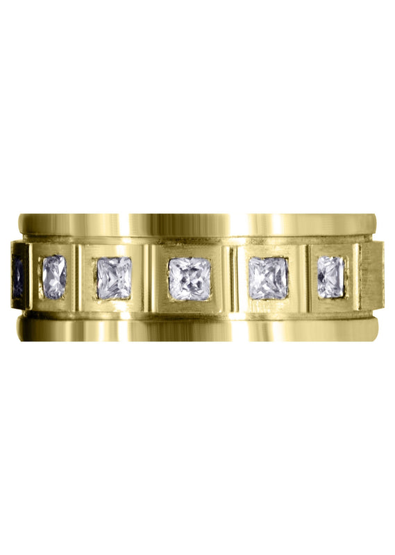 Yellow Gold Diamond Mens Engagement Ring | 0.6 Carats | Satin Finish (Emanuel)
