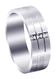 Diamond Mens Wedding Band | 0.3 Carats | Satin Finish (Allen)