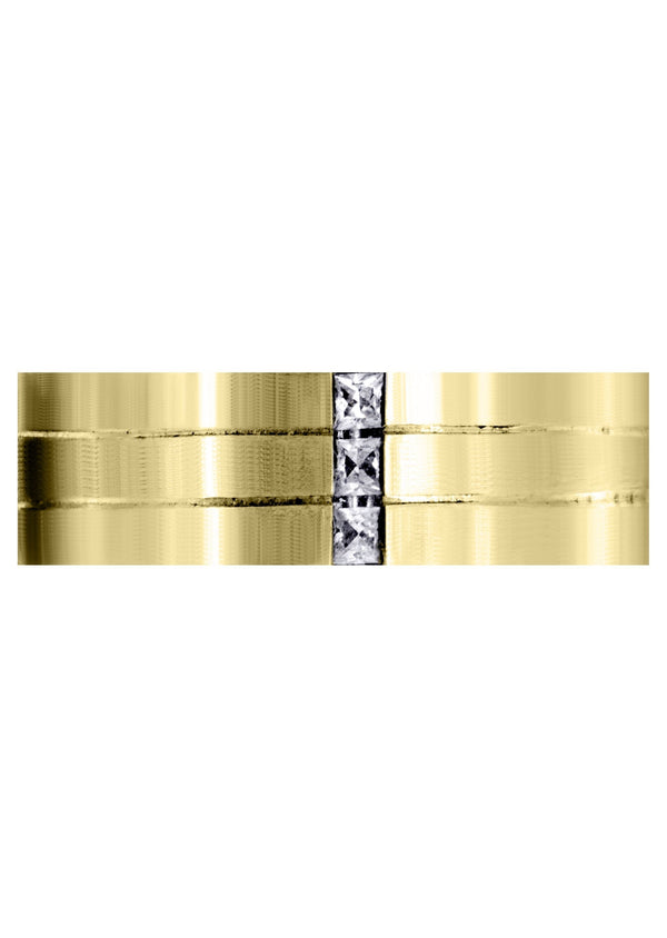 Yellow Gold Diamond Mens Wedding Band | 0.3 Carats | Satin Finish (Allen)