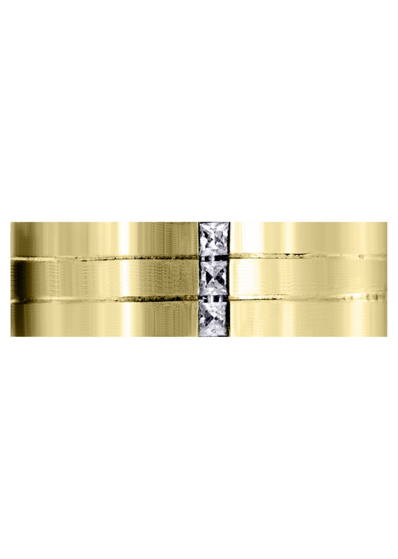 Yellow Gold Diamond Mens Wedding Band | 0.3 Carats | Satin Finish (Allen)