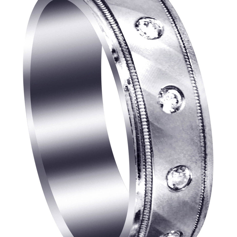 Diamond Mens Wedding Band | 0.36 Carats | Satin Finish (Desmond)