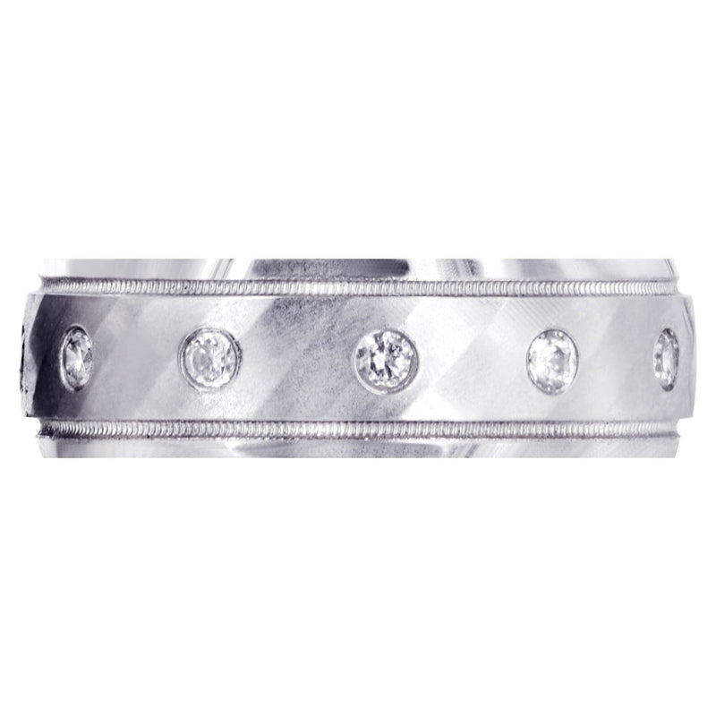 Diamond Mens Wedding Band | 0.36 Carats | Satin Finish (Desmond)