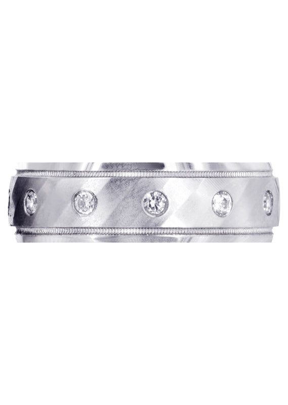 Diamond Mens Wedding Band | 0.36 Carats | Satin Finish (Desmond)