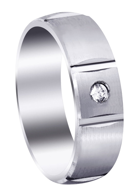 Diamond Mens Wedding Band | 0.24 Carats | Satin Finish (Grady)