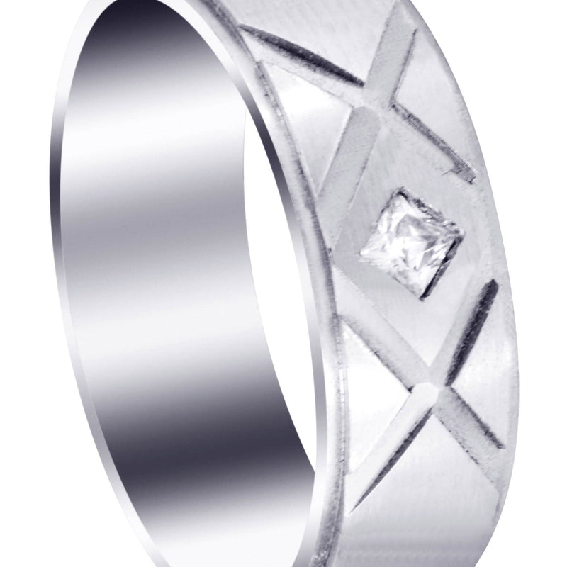 Diamond Mens Wedding Band | 0.10 Carats | Satin Finish (Frank)