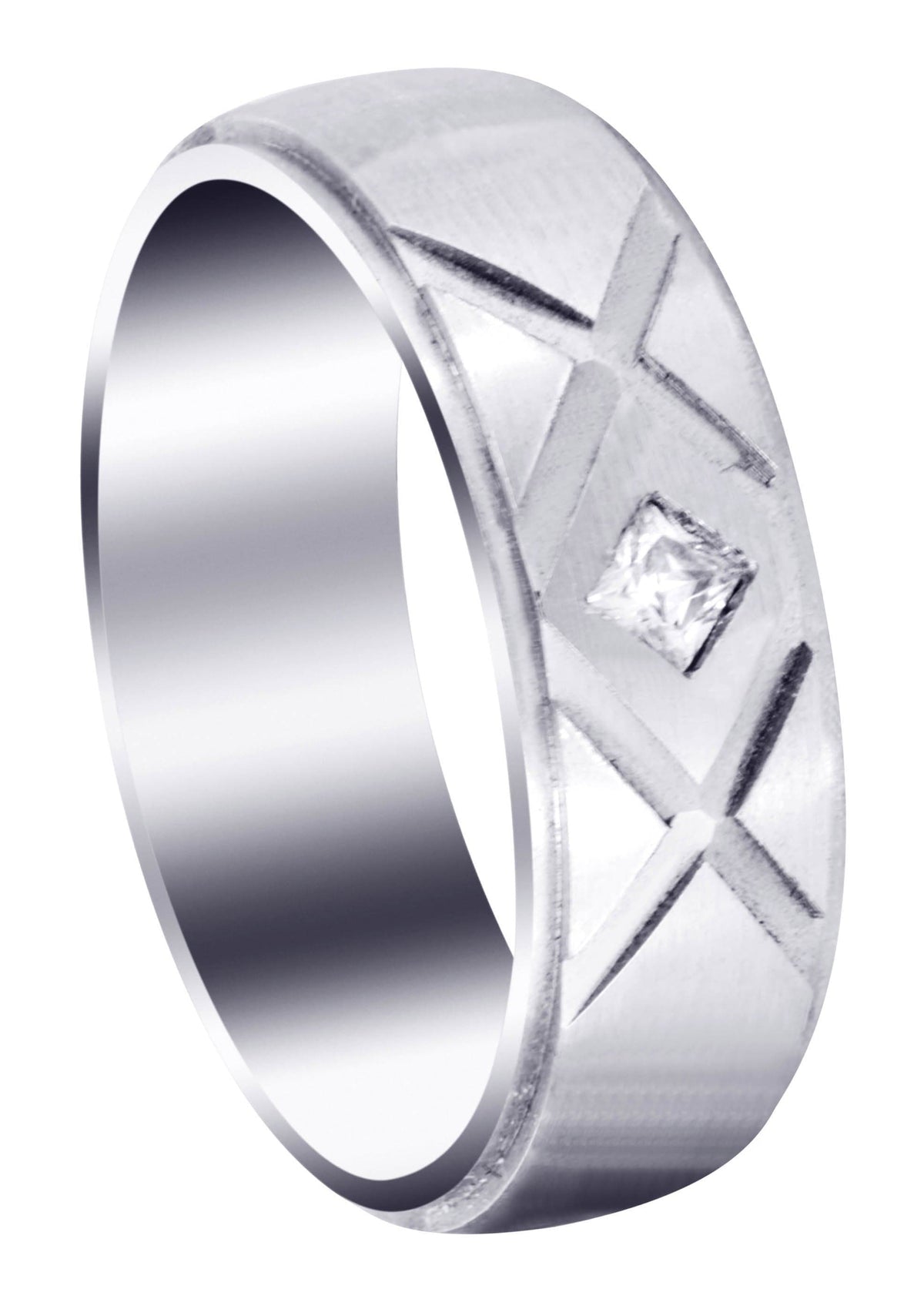 Diamond Mens Wedding Band | 0.10 Carats | Satin Finish (Frank)