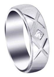 Diamond Mens Wedding Band | 0.10 Carats | Satin Finish (Frank)