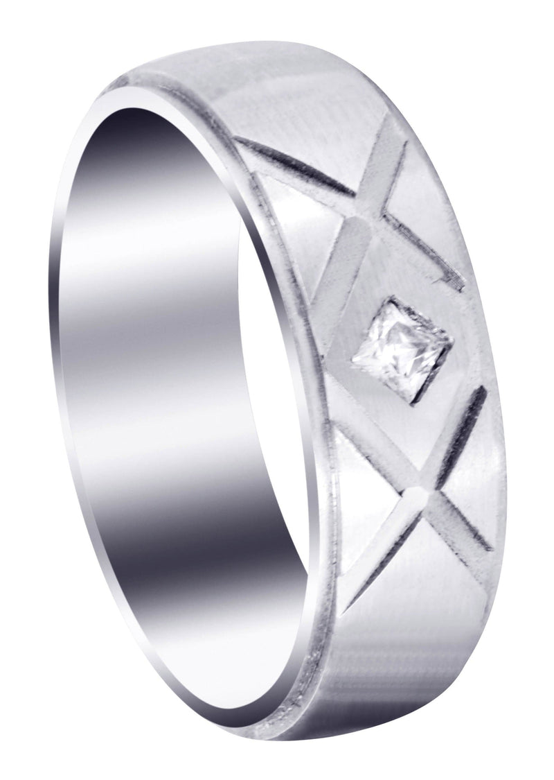 Diamond Mens Wedding Band | 0.10 Carats | Satin Finish (Frank)