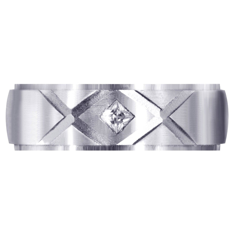 Diamond Mens Wedding Band | 0.10 Carats | Satin Finish (Frank)