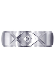 Diamond Mens Wedding Band | 0.10 Carats | Satin Finish (Frank)