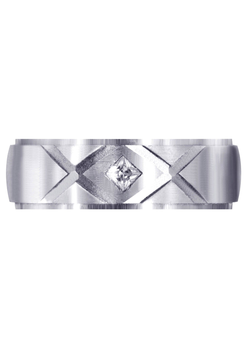 Diamond Mens Wedding Band | 0.10 Carats | Satin Finish (Frank)